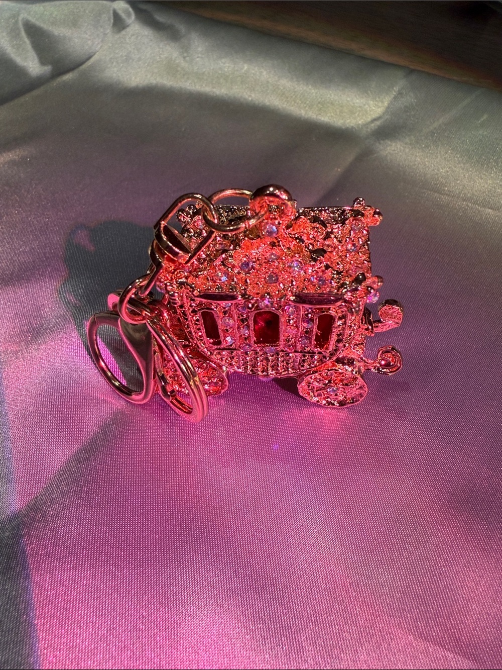 Sparkling Pink Carriage Bag Charm/Keychain - Women's Accessory